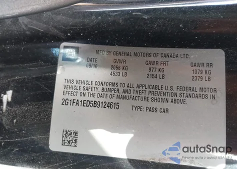 2011 Chevrolet Camaro 2Ls from USA, damaged, VIN 2G1FA1ED5B9124615